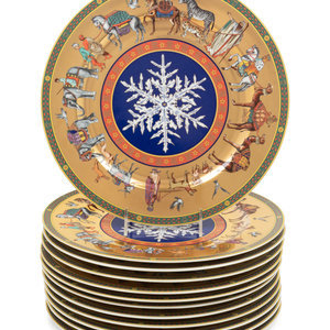 Appraisal: A Set of Twelve Versace Porcelain Plates Manufactured by Rosenthal