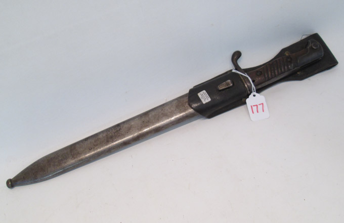 Appraisal: IMPERIAL GERMAN WORLD WAR I BAYONET inch sawback blade semi