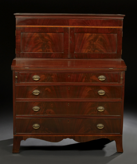 Appraisal: American Federal Mahogany Secretary in the Hepplewhite taste early th