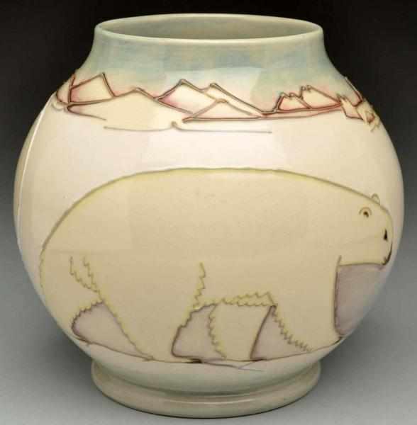 Appraisal: Moorcroft Polar Bears Vase Dated - - Signed by artist