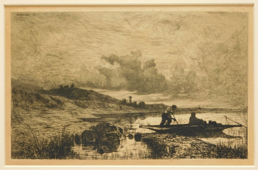 Appraisal: ADOLPHE APPIAN IMPRESSIONIST RHONE RIVER ETCHING France - Titled Un