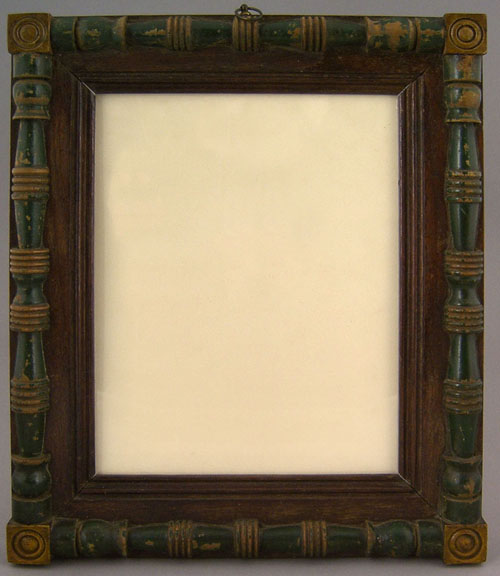 Appraisal: Mahogany frame th c with green and yellow painted half