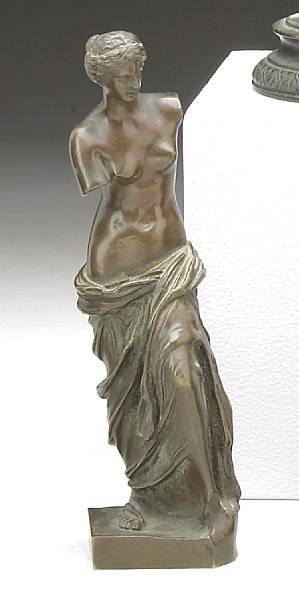 Appraisal: A French patinated bronze figure of the Venus de Milo