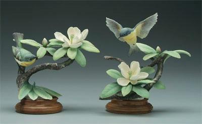 Appraisal: Two Doughty bird figurines parula warbler and sweet bay black