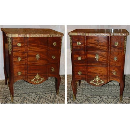 Appraisal: Pair of Transitional Louis XV XVI Style Gilt-Bronze Mounted Mahogany