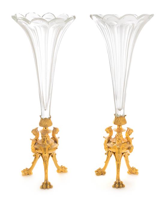 Appraisal: Sale Lot A Pair of French Gilt Bronze and Glass