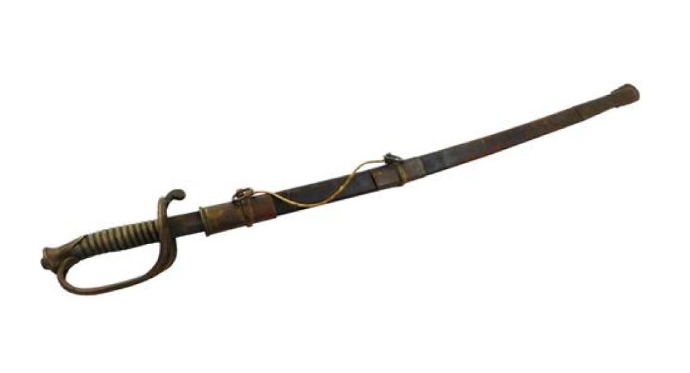 Appraisal: Sword with scabbard hilt with pierced floral design and handle