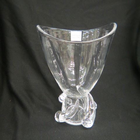 Appraisal: Steuben Crystal Vase unusual swirling teardrop at base tall signed