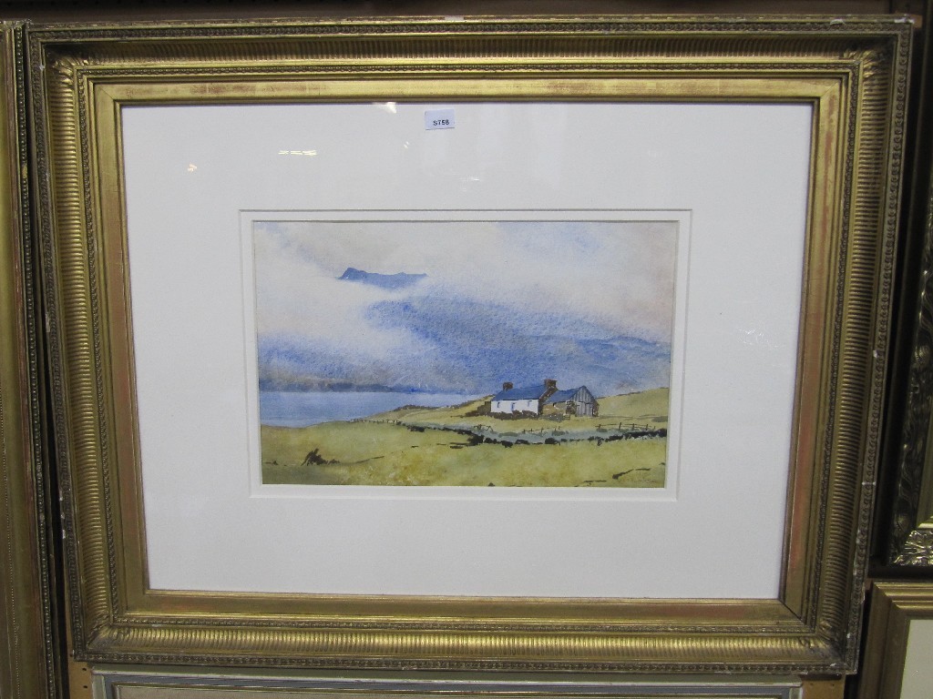 Appraisal: Watercolour highland landscape with a cottage signed J L Thomson