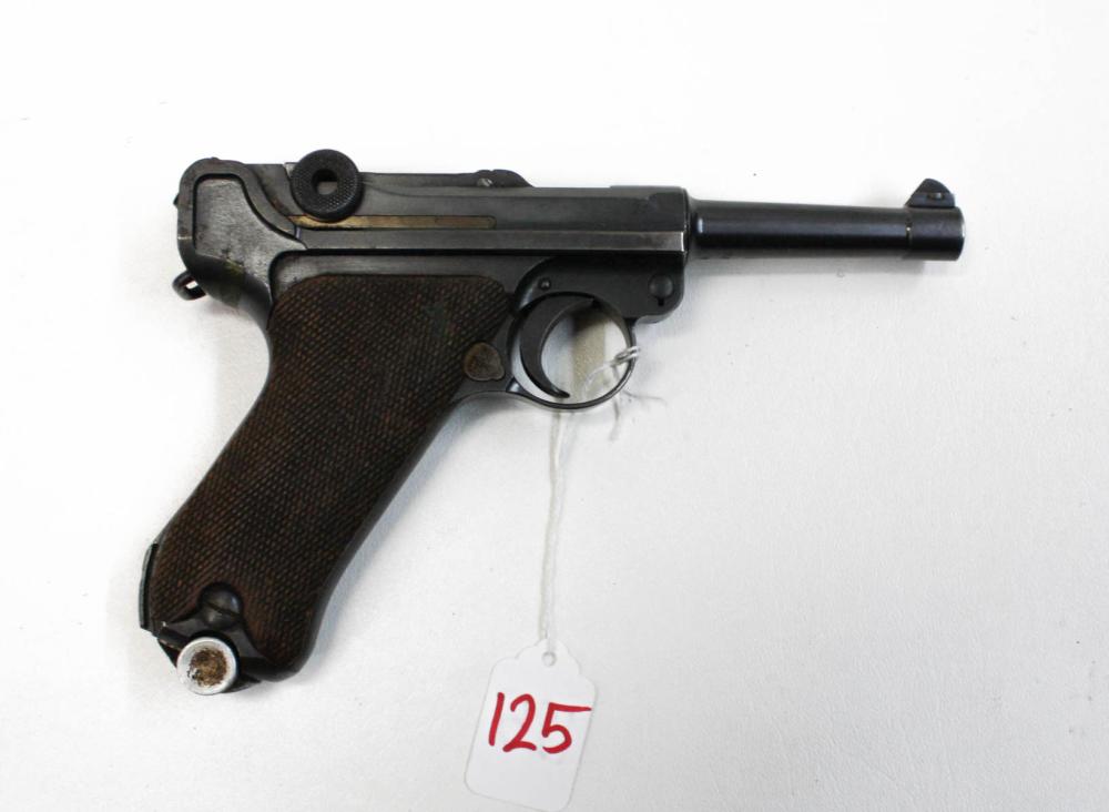 Appraisal: COMMERCIAL MODEL GERMAN DWM SEMI AUTOMATIC LUGER PISTOL luger caliber