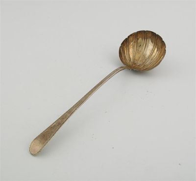 Appraisal: A George II Old English feather-edge ladle with shoulders fluted