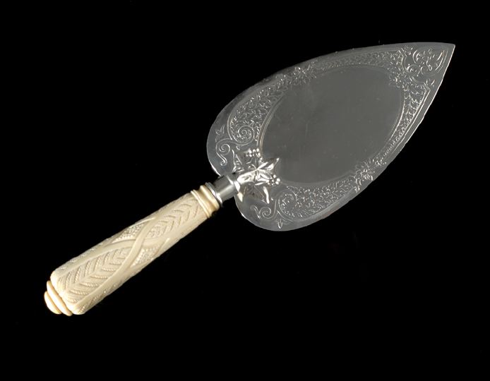 Appraisal: Victorian Sterling Silver and Ivory Presentation Trowel hallmarked London -