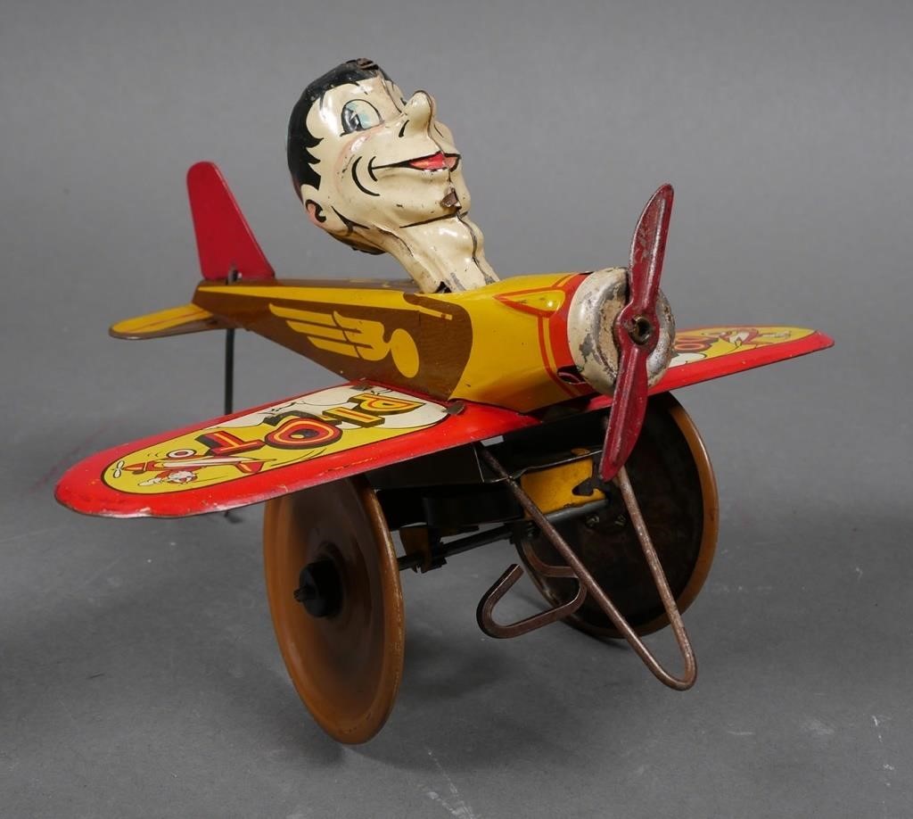 Appraisal: Louis Marx Rookie Pilot tin lithograph key wind up mechanism