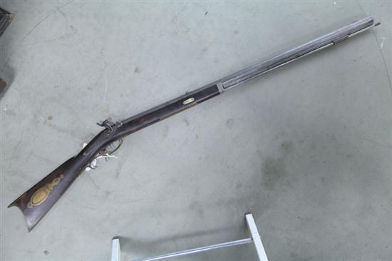 Appraisal: PERCUSSION RIFLE ''Henry Parker Warranted'' on lockplate caliber half-stock with