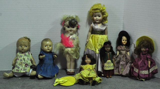 Appraisal: Bx Composition Celluloid Dolls