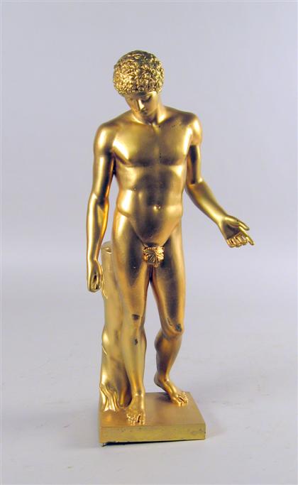 Appraisal: Painted bronze figure after the Antique antinous capitolini Sprayed gold