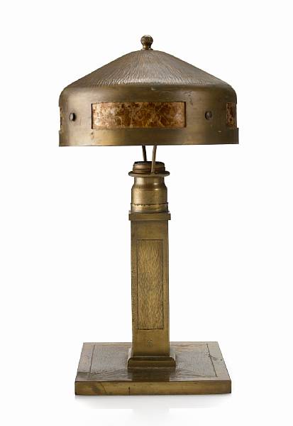 Appraisal: A Roycroft Arts amp Crafts brass and mica desk lamp