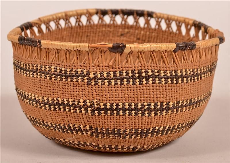 Appraisal: Northern California Indian Trinket Basket Antique Northern California Indian Trinket