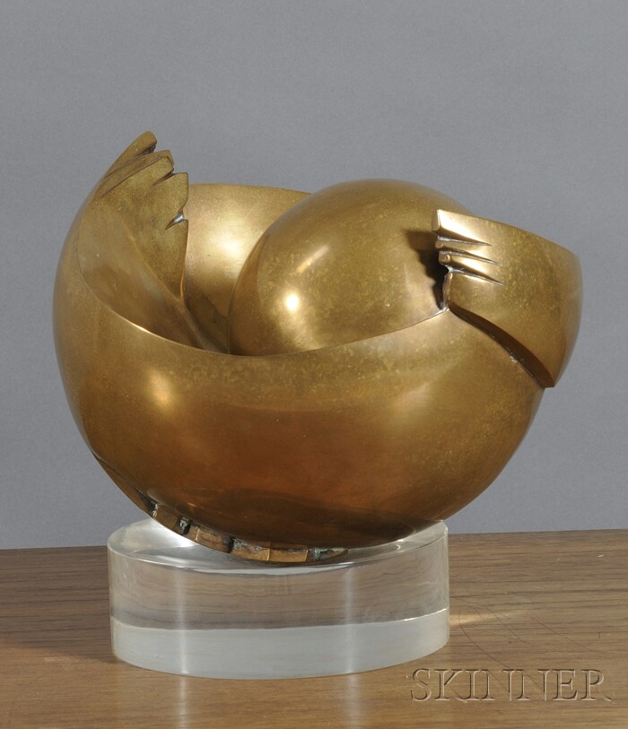 Appraisal: American School th Century Ovoid Sculpture Unsigned Bronze approximately x