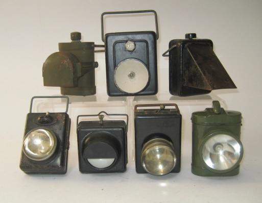 Appraisal: Seven battery powered lamps comprising two with bulls eye lens