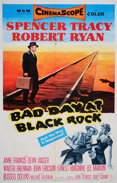 Appraisal: Bad Day at Black Rock MGM one-sheet condition B x