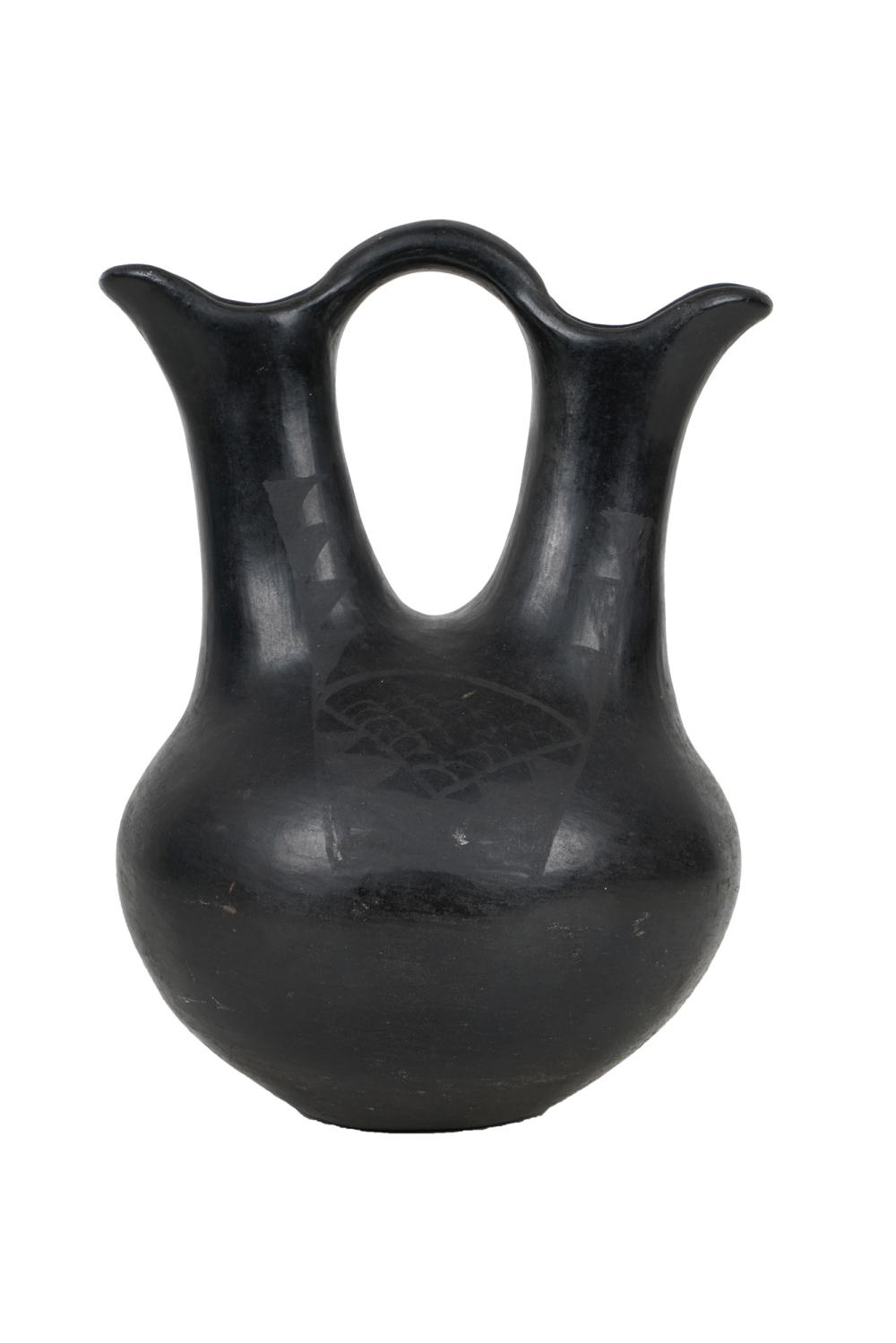 Appraisal: SANTA CLARA BLACKWARE CERAMIC VASE inches high Condition