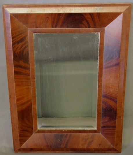 Appraisal: Empire ogee mirror with a mahogany veneered frame x