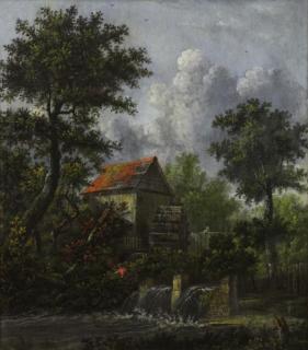 Appraisal: School of Meindert HOBBEMA Oil on Panel The Old Mill