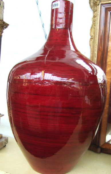 Appraisal: A red cinebar lacquered vase of large proportions cm high