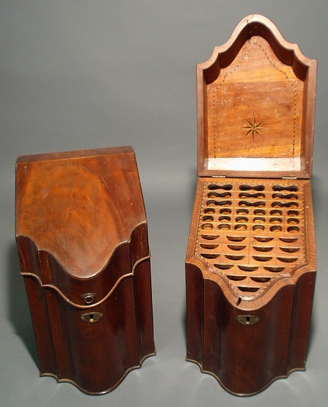 Appraisal: Pair of mahogany knife boxes George III h x w