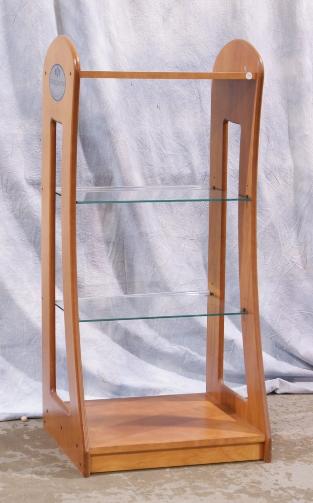 Appraisal: Wood frame and glass shelf display stand h x d