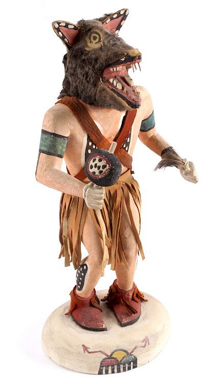 Appraisal: Hopi Wolf Man Cottonwood Kachina Doll c Included in this