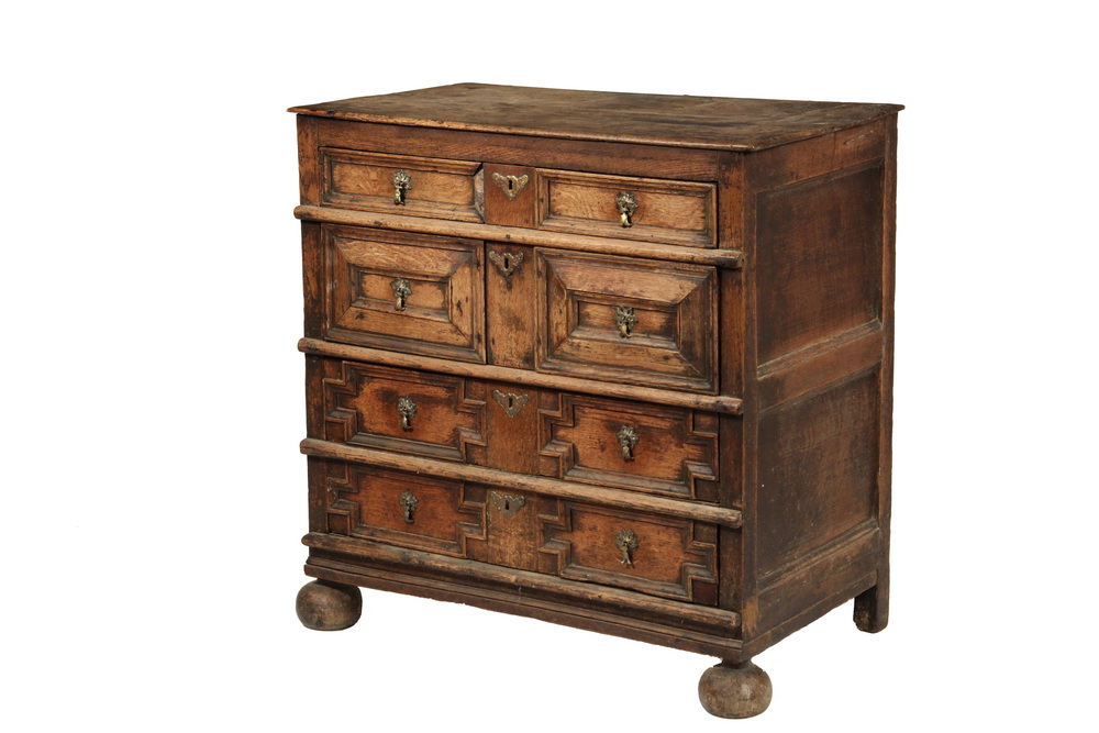 Appraisal: TH C WILLIAM MARY CHEST OF DRAWERS - Oak with