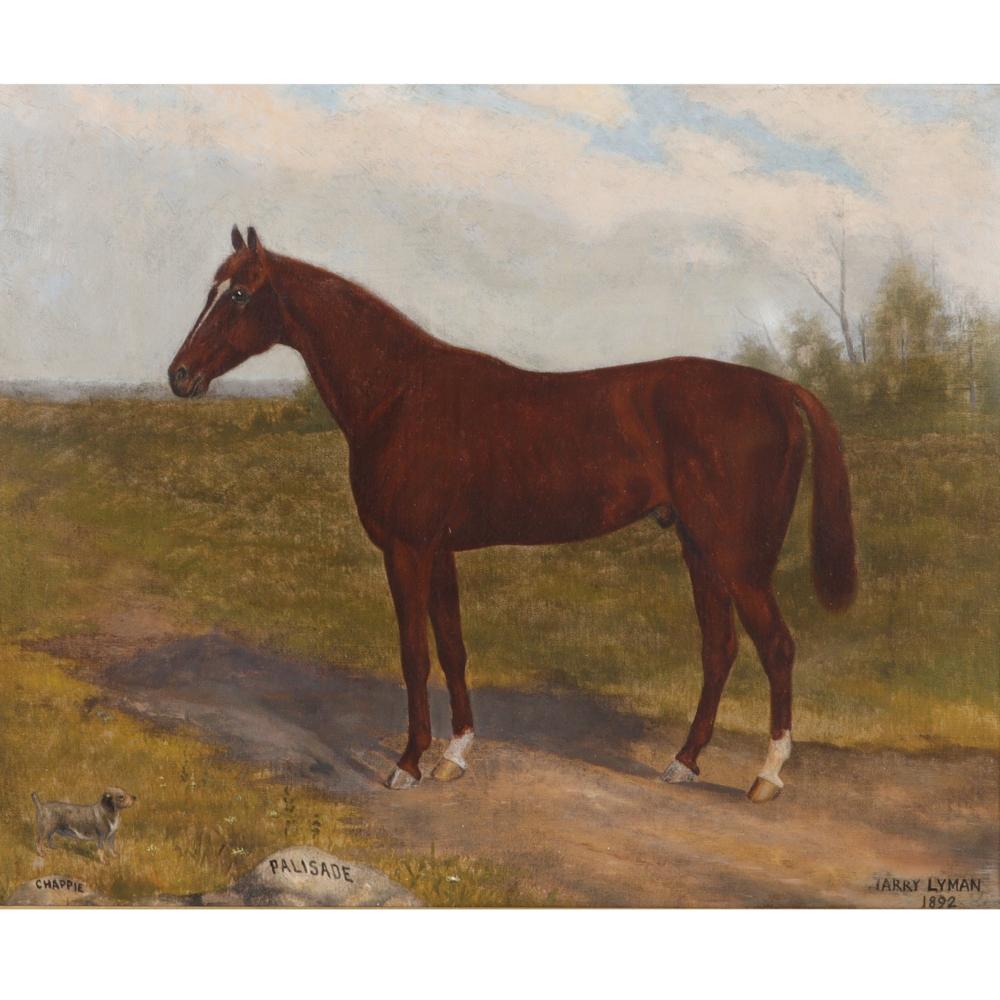 Appraisal: HARRY LYMAN ILLINOIS - PALISADE HORSE PORTRAIT OIL ON CANVAS