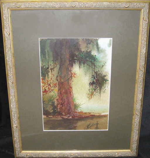 Appraisal: Robert M Rucker American Louisiana - Mossy Oak watercolor on