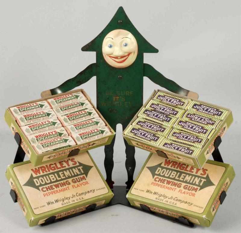 Appraisal: Wrigley's Gum Spearmint Man Display Piece Description Original celluloid face