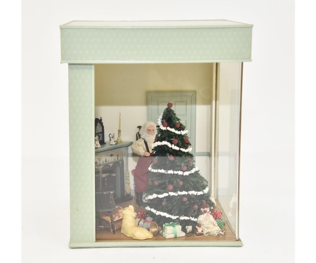 Appraisal: Room box Colonial Christmas decoration in a wood and plastic