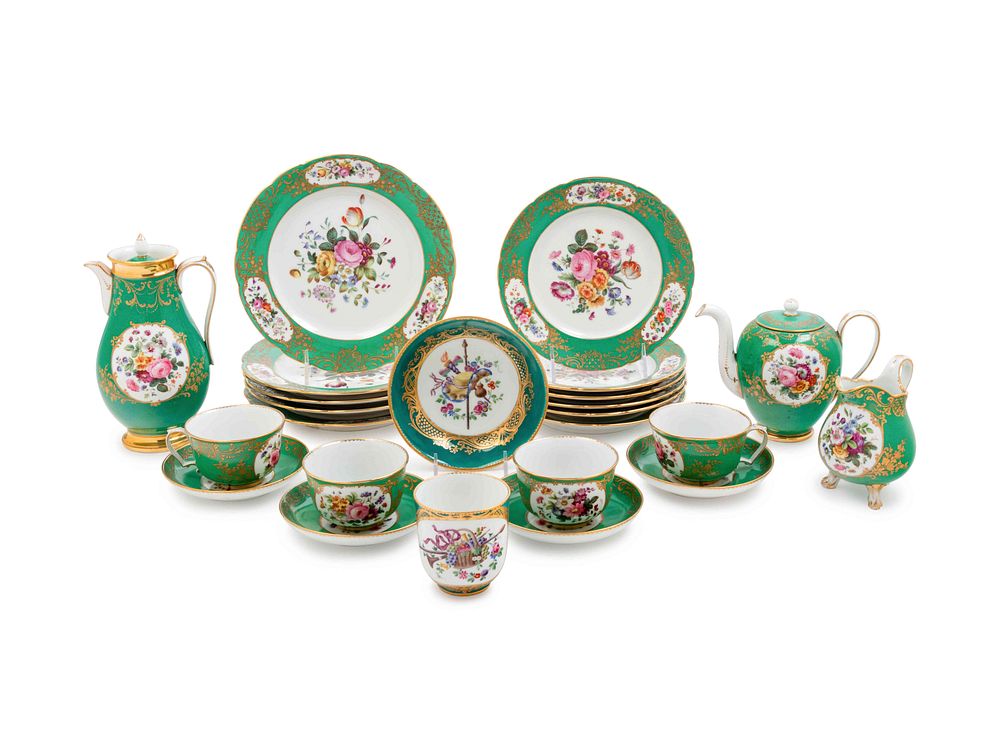 Appraisal: A Paris Porcelain Painted and Parcel Gilt Tea Service A