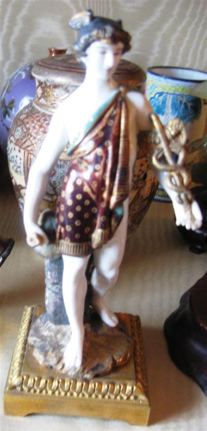 Appraisal: Pair of French porcelain and enamel figuresMars and Achilles