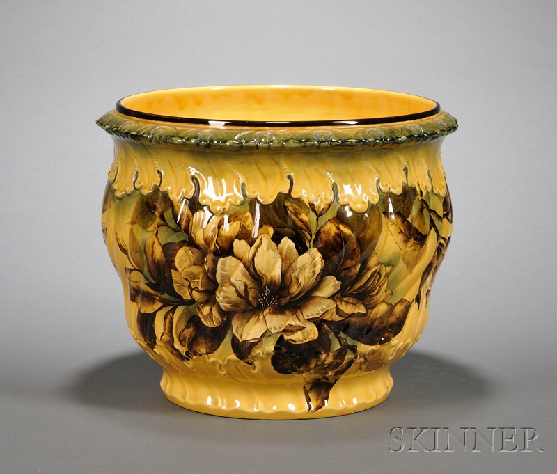 Appraisal: George Jones Melrose Ware Earthenware Jardiniere late th century ovoid