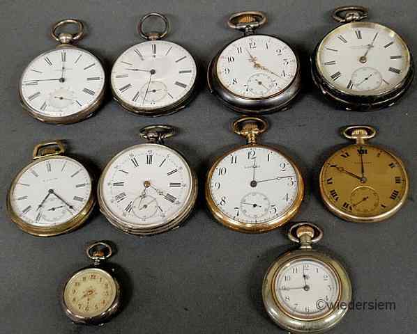 Appraisal: Ten gold filled and metal cased pocket watches by various