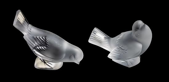 Appraisal: Two Lalique Molded and Frosted Glass Figures Height of taller