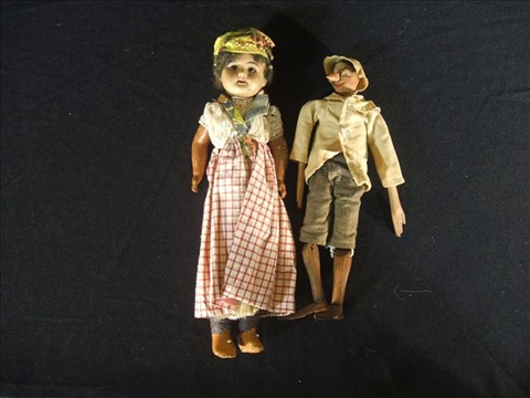 Appraisal: PAIR OF INTERNATIONAL DOLLS One an articulated Pinnochio doll