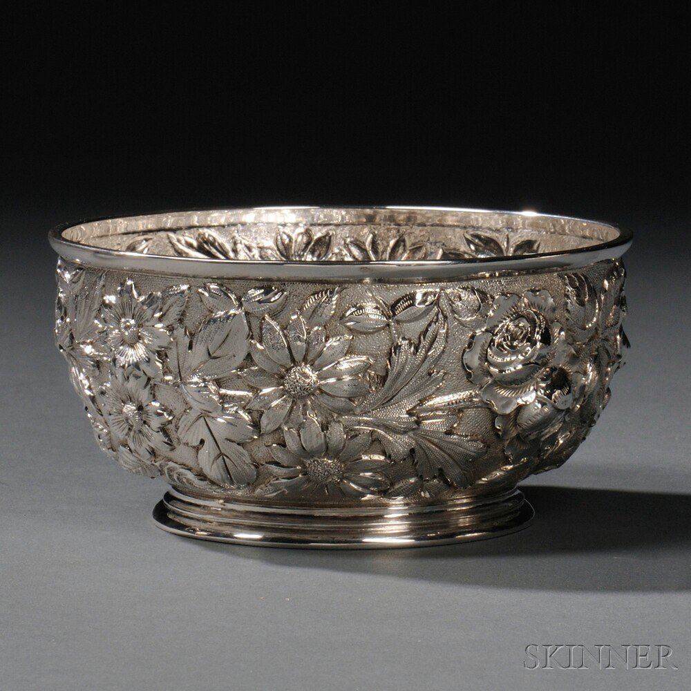 Appraisal: Jenkins Jenkins Sterling Silver Repousse-decorated Bowl Baltimore Maryland - decorated