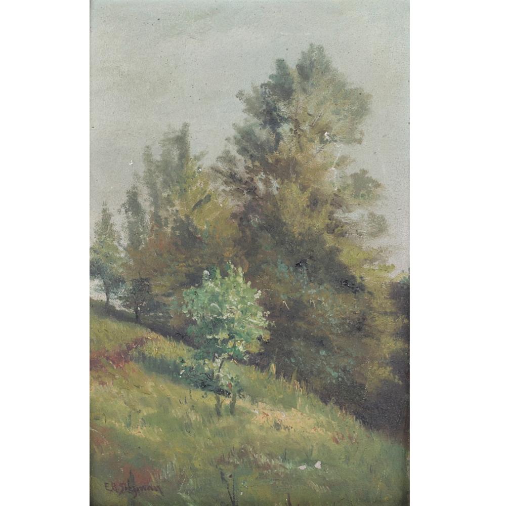 Appraisal: EDWARD R SITZMAN INDIANA OHIO - HILLTOP SUMMER LANDSCAPE PAINTING