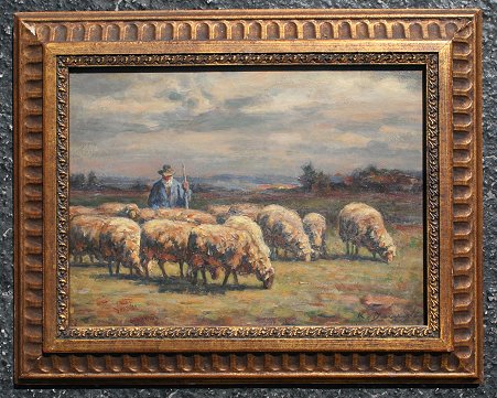 Appraisal: DEMETZ Karl German - Shepherd with his flock of sheep