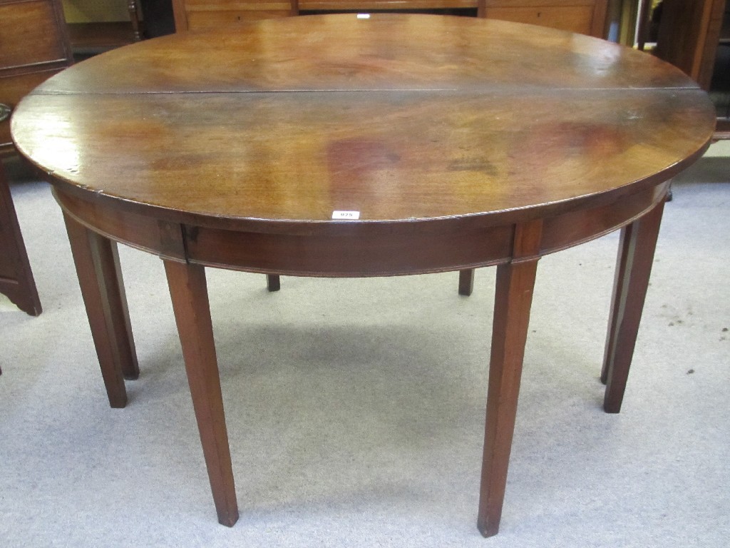 Appraisal: Pair of mahogany demi-lune shaped tables