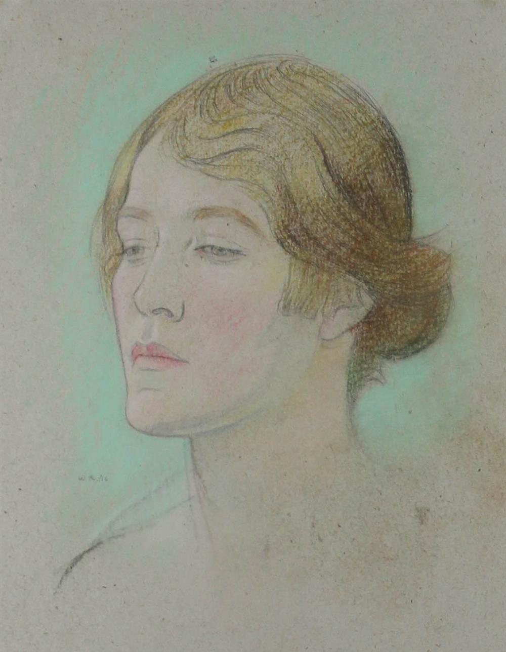 Appraisal: WILLIAM ROTHENSTEIN BRITISH - PORTRAIT OF SYLVIA FAUNETT Pastel and