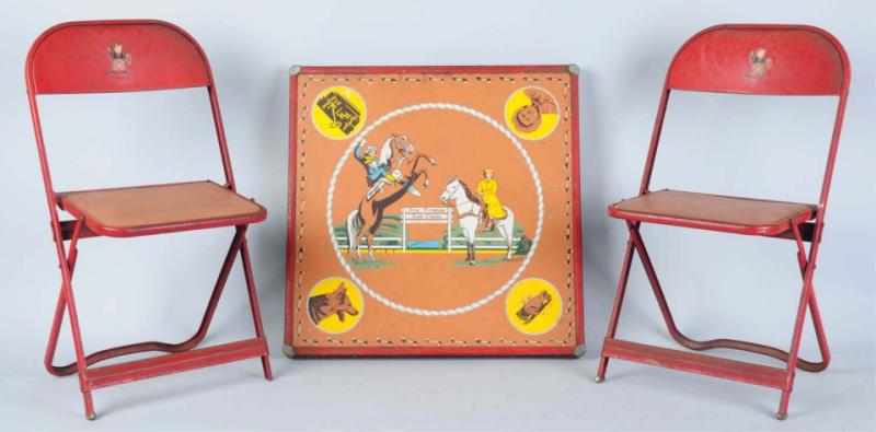 Appraisal: Roy Rogers Dale Evans Card Table with Chairs Circa s