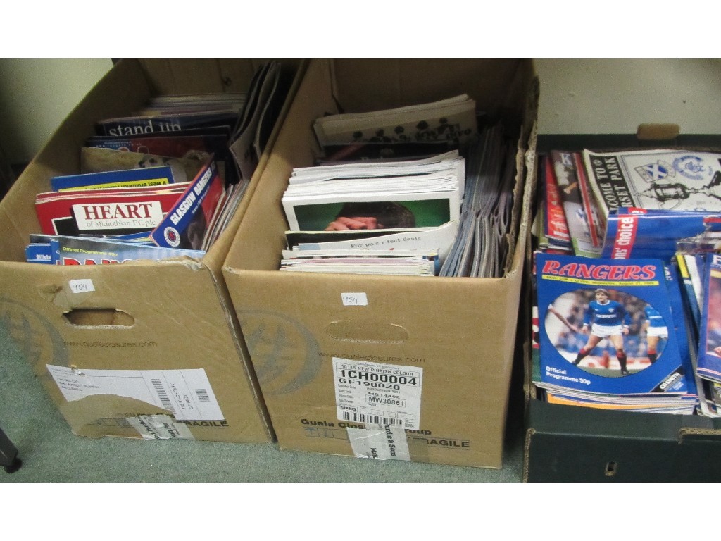 Appraisal: Three boxes of assorted football programmes